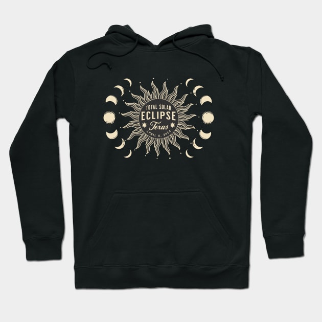 Total Solar Eclipse USA April 2024 Texas Hoodie by TGKelly